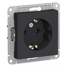 Розетка Systeme Electric Atlas Design ATN001043 скрытая установка карбон с заземлением