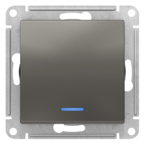 ATLASDESIGN 1-клавишный ВЫКЛЮЧАТЕЛЬ с подсветкой, сх.1а, 10АХ, механизм, СТАЛЬ