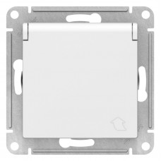 ATN000146 - AtlasDesign РОЗЕТКА с заземлением  со шторками с крышкой, 16А, IP20, механизм, БЕЛЫЙ