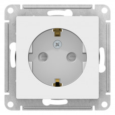 ATN000145 - AtlasDesign РОЗЕТКА с заземлением со шторками, 16А, механизм, БЕЛЫЙ