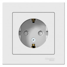 ATN000144 - AtlasDesign РОЗЕТКА с заземлением со шторками, 16А, в сборе, БЕЛЫЙ