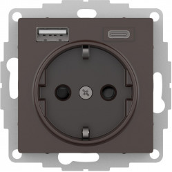 ATN000632 - AtlasDesign РОЗЕТКА 16А c 2 USB A+C, мех, МОККО