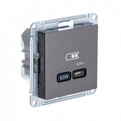 ATLASDESIGN USB РОЗЕТКА тип-C 65W высокоскор.заряд. QC, PD, механизм, МОККО