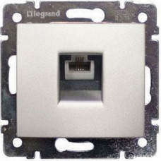 Телефонная розетка RJ 11 - 4 контакта - 1 выход. Цвет Алюминий. Legrand Valena Classic (Легранд Валена Классик). 770138