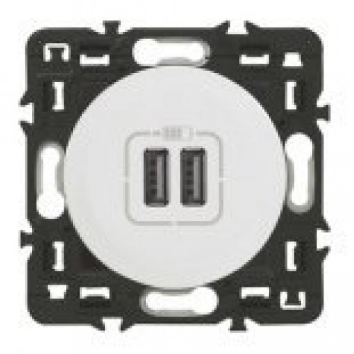 Зарядное устройство 2 * USB 1500 мА. Цвет Белый. Legrand Celiane (Легранд Селиан). 067462+068256+080251