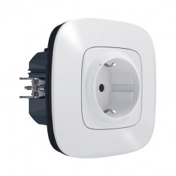 Умная розетка 2К+З 16А 230В со шторками. Цвет Белый. Valena Allure NETATMO. 752594
