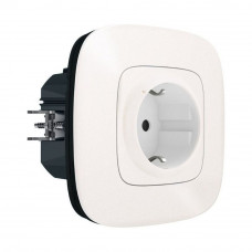 Умная розетка 2К+З 16А 230В со шторками. Цвет Жемчуг. Valena Allure NETATMO. 752994