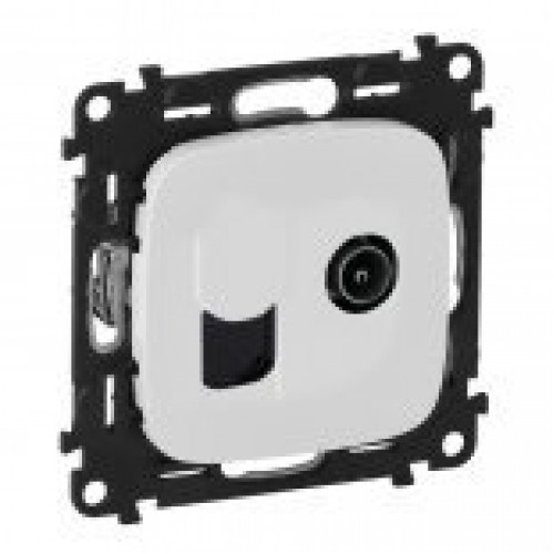 Розетка TV + RJ 45 Кат. 6 UTP. Цвет Белый. Legrand Valena Allure (Легранд Валена Аллюр). 753055+754835