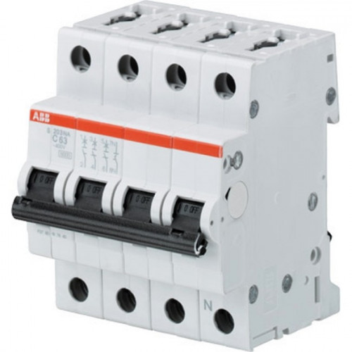 Автоматический выключатель 4-полюсный ABB S202 B 20A (автомат)