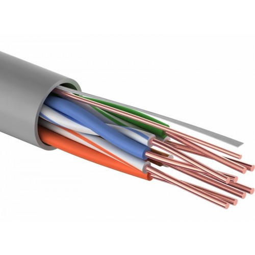Кабель UTP PROconnect 4PR 24AWG, CCA, CAT5e, PVC, серый, бухта 100 м